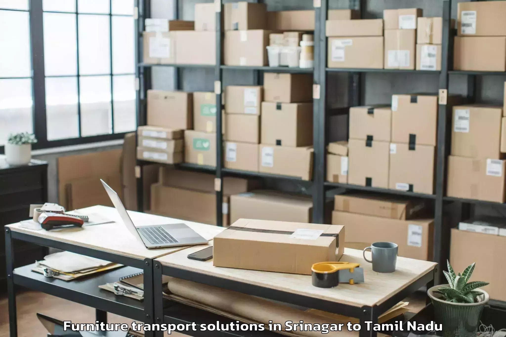 Book Srinagar to Tiruvallur Furniture Transport Solutions